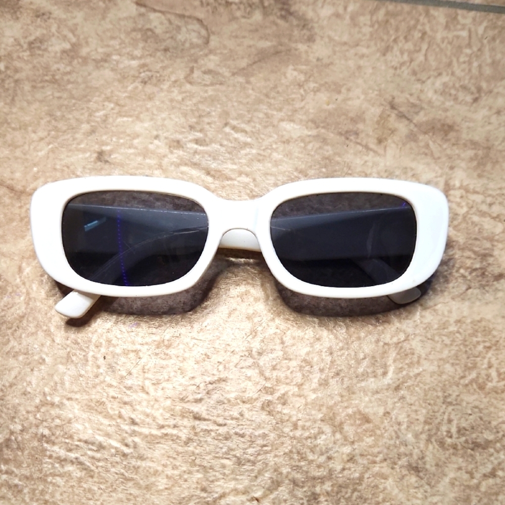 White Rectangular Sunglasses